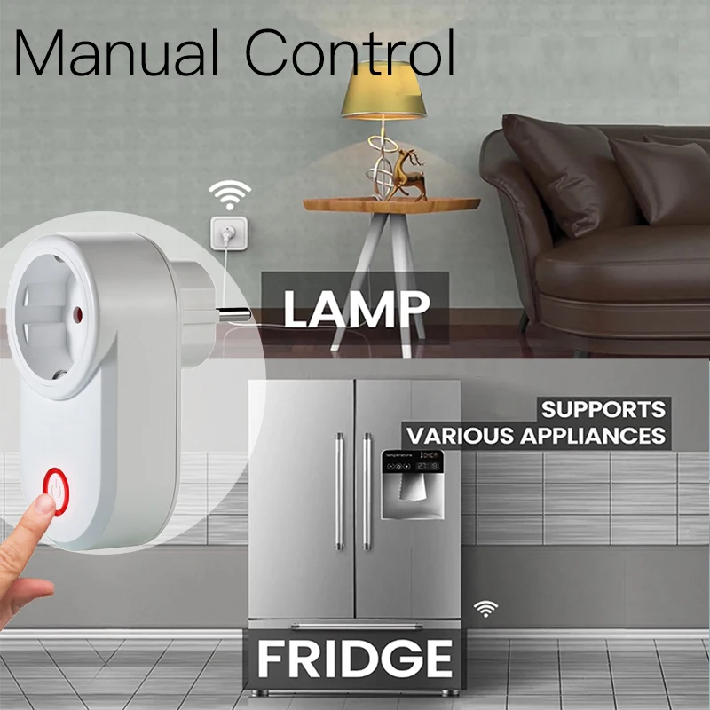 Wireless Remote Control Socket AC 220V 15A 433MHz Universal EU UK Wall Programmable Electrical Plug Outlet For Smart Home LED thumbnail 3