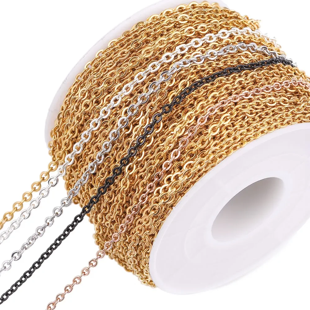 2m Stainless Steel Chain for Jewelry Making Supplies Cable Rose Gold Silver Chains Necklace for Diy Jewelry Findings Wholesale thumbnail 5