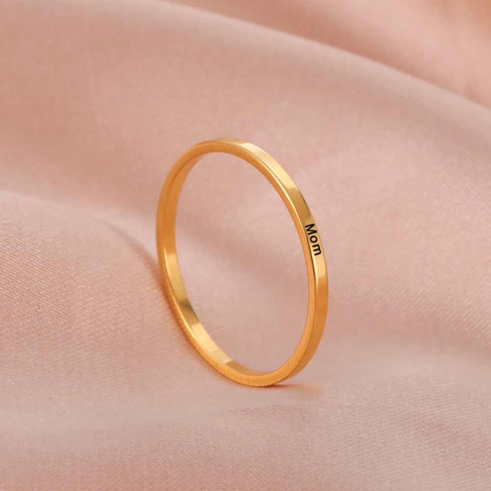 Cazador Engraved Name Custom Ring Stainless Steel Couple Rings Fashion Personalized Jewelry Anniversary New Year Valentine Gifts thumbnail 4