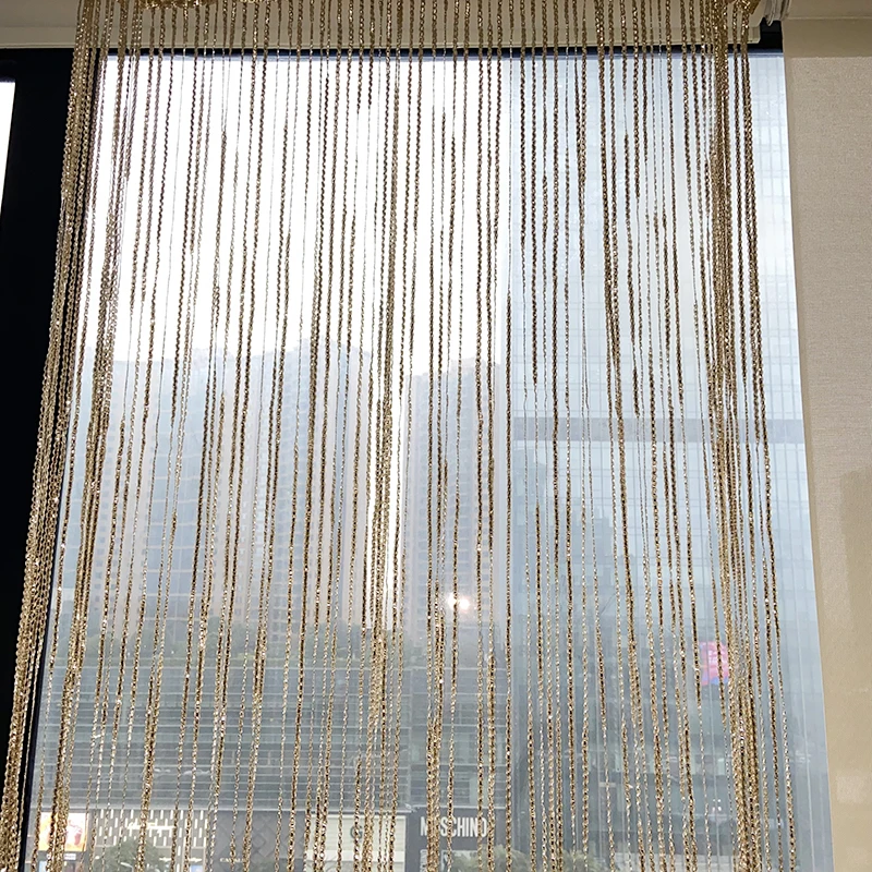String Curtain Flash Line Shiny Tassel String Door Curtain Window Room Divider Valance Door Treatment Home Decor cortinas thumbnail 3