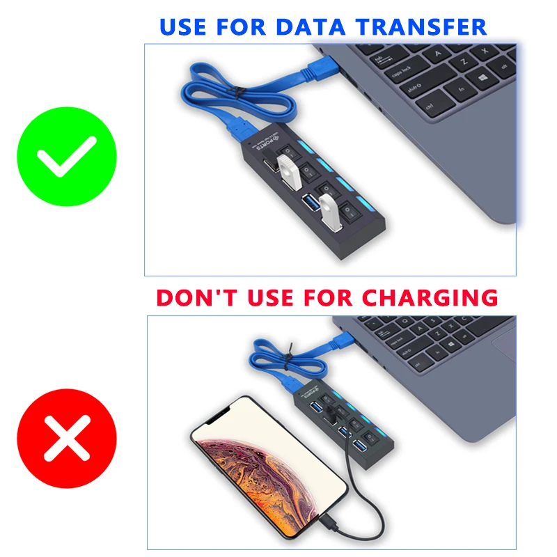 USB Hub 3.0 Hub USB 3 USB 2.0 Multi USB Splitter Power Adapter 4/7 Port Multiple Expander 2.0 with Switch for PC Accessories thumbnail 6