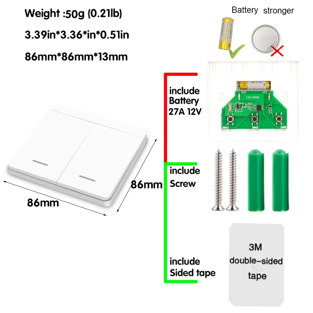WIFI Mini switch Tuya Smart Life APP Push Button Light Switch RF 433Mhz Wall Panel DIY Relay Module Timer Google Home Alexa thumbnail 6