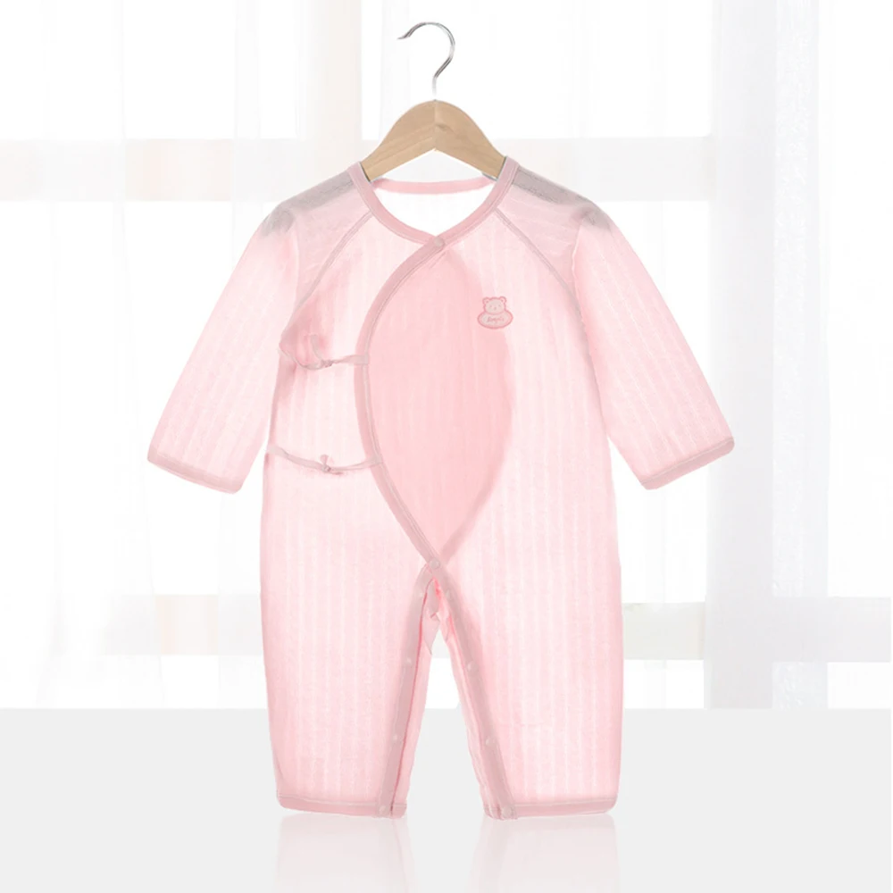 Baby Thin Summer Jumpsuit Clothes Short Sleeve Romper Boy Newborn Solid Girl Sleep Gown Infant Organic Cotton Rompers thumbnail 5