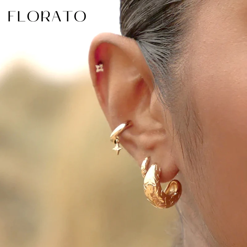 Plated 24K Gold/925 Silver Crystal Zircon No Ear Piercing Ear Clips Minimalist CZ Ear Clips Popular Fashion Jewelry For Women thumbnail 5