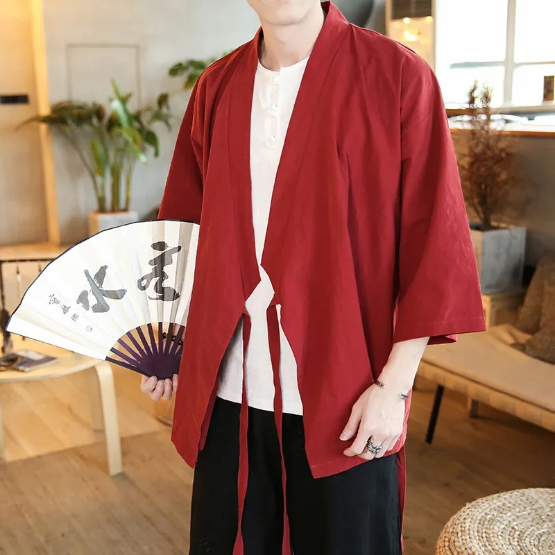 Oriental Clothes Men's Orient Tops  Oriental Shirts for Men Hanfu Blouse Cheongsam Linen Vintage Style Clothing Chinese Traditio thumbnail 5