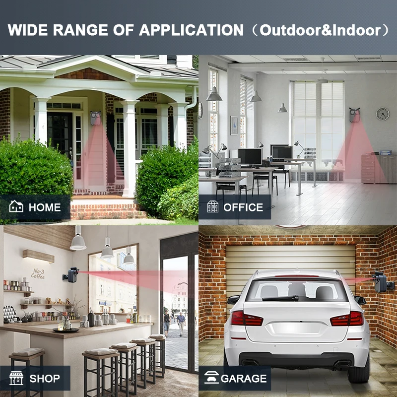 HTZSAFE Wireless Driveway Security Alarm Waterproof PIR Motion Detector Garage Welcome Burglar Alarm Secure System Patrol thumbnail 4