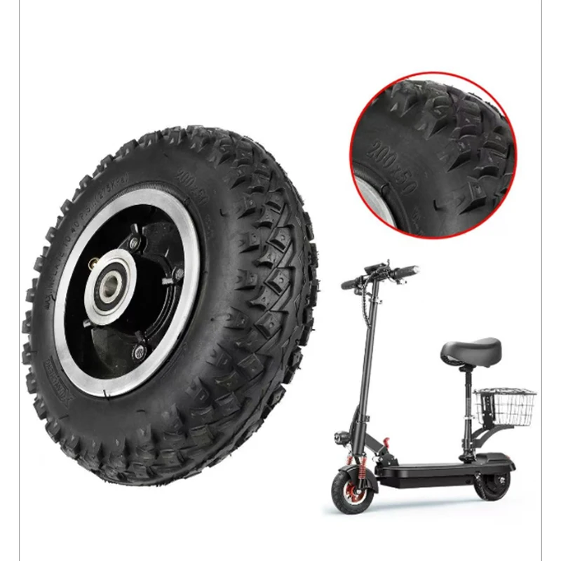 200x50 Front Wheel Tire 200*50 Inflatable 8 Inch Inner Outer Tyre with Alloy Rim for Electric Scooter Parts thumbnail 2