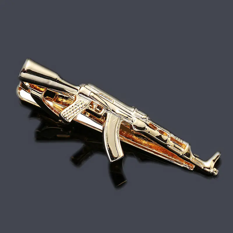 31 high quality aircraft tie clip brand new fashion laser metal machine gun tie clip pin men's Tie Wedding Shirt badge gift thumbnail 4