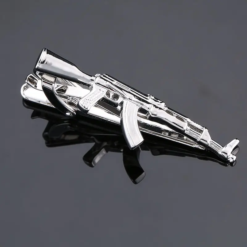 31 high quality aircraft tie clip brand new fashion laser metal machine gun tie clip pin men's Tie Wedding Shirt badge gift thumbnail 5