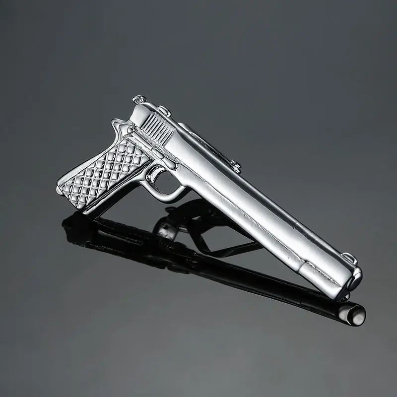 31 high quality aircraft tie clip brand new fashion laser metal machine gun tie clip pin men's Tie Wedding Shirt badge gift thumbnail 6
