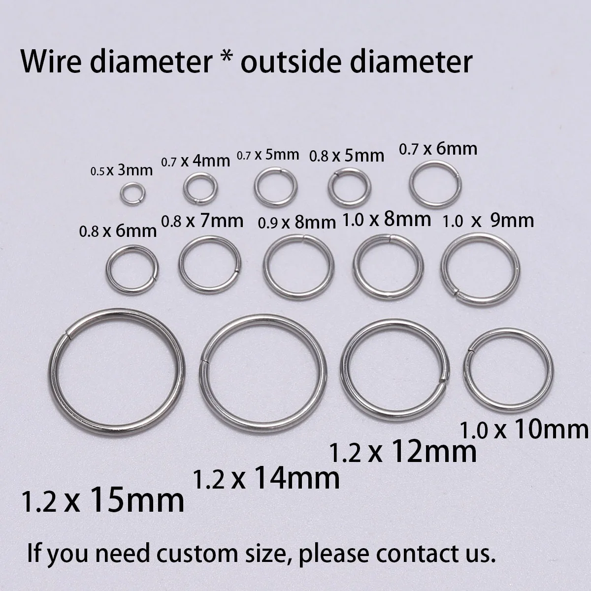 30-200Pcs 3-25mm Stainless Steel Split Ring Open Single Loops Jump Rings Connectors for DIY Jewelry Making Findings Accessories thumbnail 2