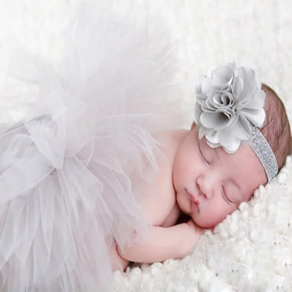 Infant Suit Headband Set Clothing Baby Girl Summer Dress Cute Princess Newborn Outfit Costume Photography Props Accessories thumbnail 2