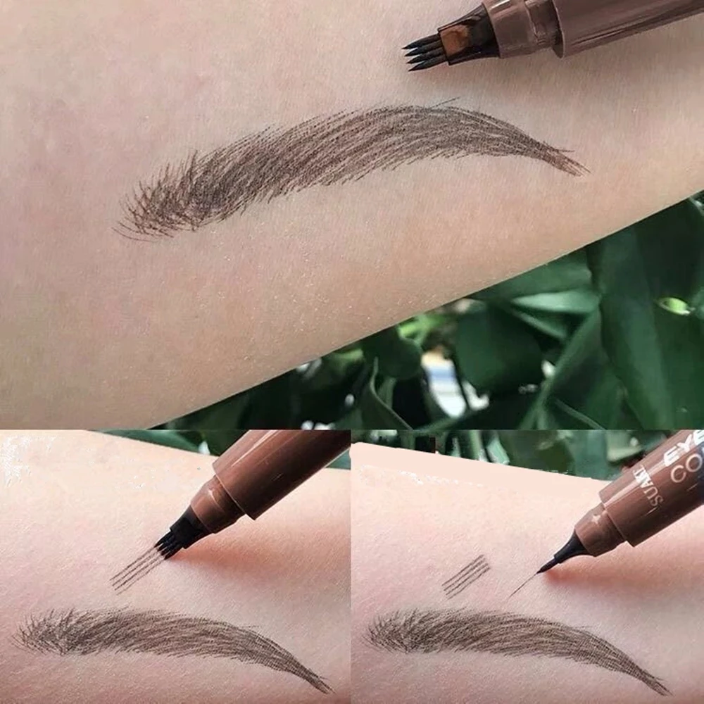 4D Microblading Eyebrow Pen 4 Forks Tip Eyebrow Tattoo Pencil Long Lasting Fine Sketch Liquid Eye Brow Make Up thumbnail 2