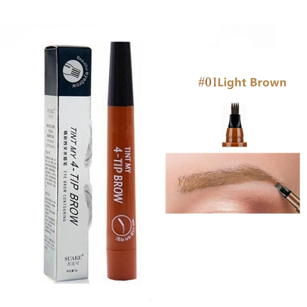 4D Microblading Eyebrow Pen 4 Forks Tip Eyebrow Tattoo Pencil Long Lasting Fine Sketch Liquid Eye Brow Make Up thumbnail 3