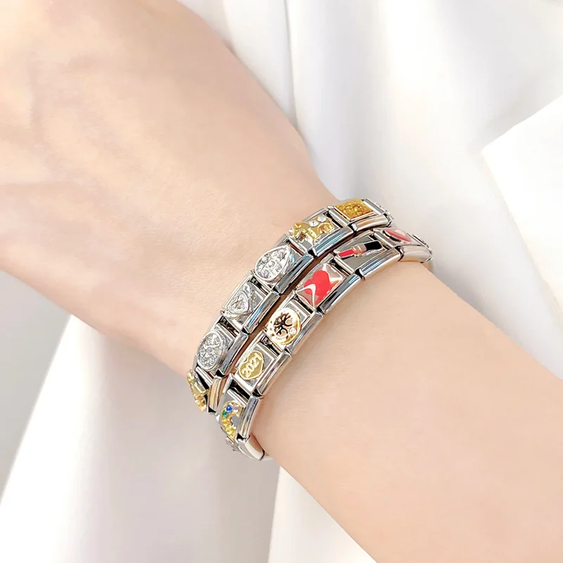 Hapiship 2024 Fashion Spider Star Moon Love Owl Italian Charm Links Fit 9mm Bracelet Stainless Steel Jewelry Making DJ003-346 thumbnail 3