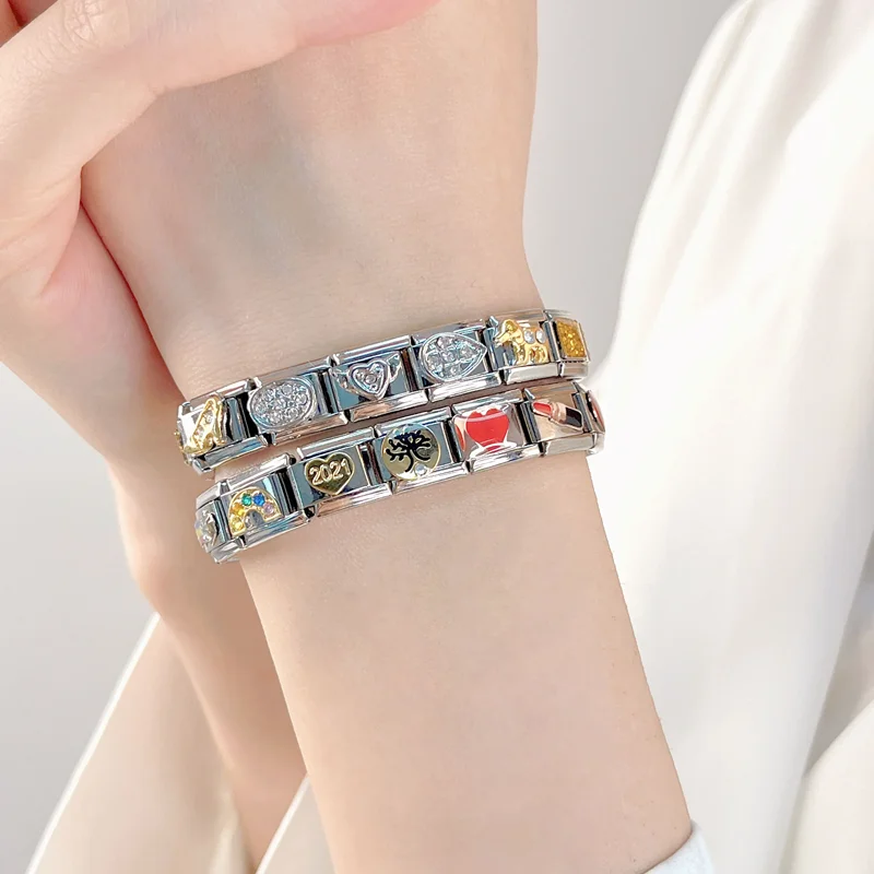 Hapiship 2024 Fashion Spider Star Moon Love Owl Italian Charm Links Fit 9mm Bracelet Stainless Steel Jewelry Making DJ003-346 thumbnail 4