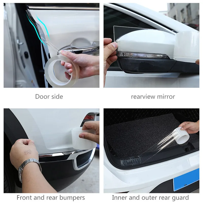 Car Transparent Threshold Film Car Sticker Door Edge Scratchproof Protector Anti-Dust Nano Tape Auto Bumper Strip Car Detailing thumbnail 6