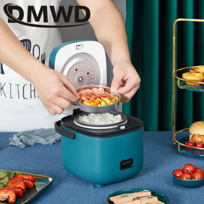 Mini Rice Cooker Multi-function Single Electric Rice Cooker Non-Stick Household Small Cooking Machine Make Porridge Soup 1.2L EU thumbnail 2