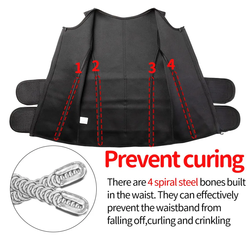 Men Waist Trainer Sauna Vest Fitness Corset Abdomen Slimming Body Shaper Belly Reducing Shapewear Burn Fat Shirt Trimmer Belt thumbnail 6