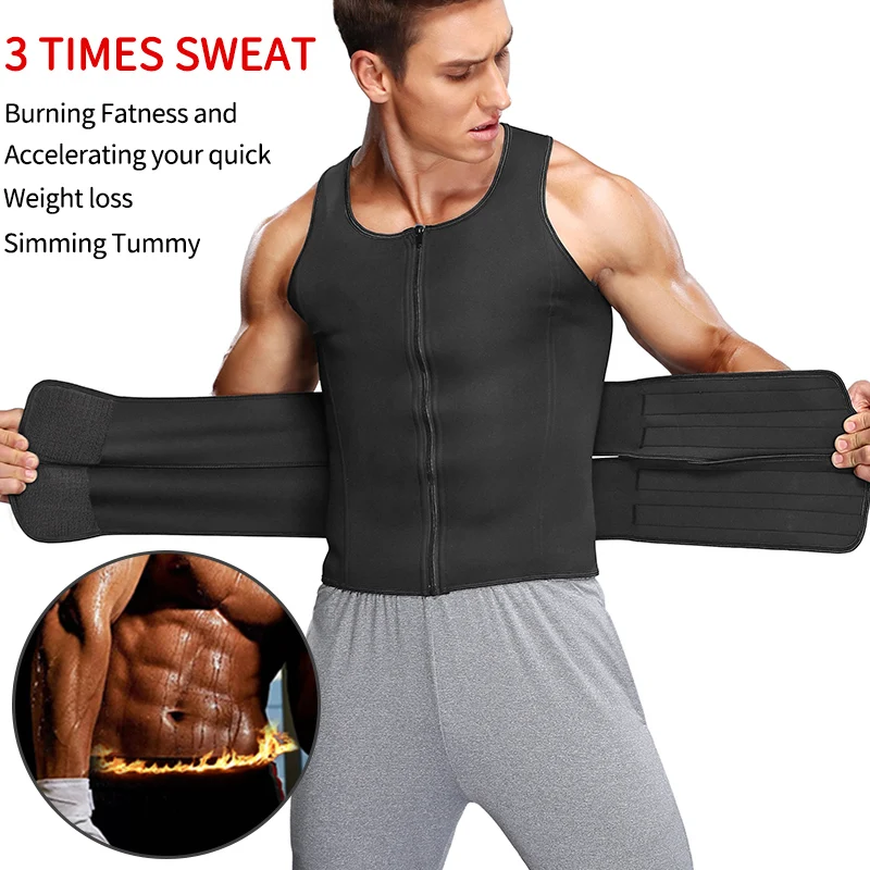 Men Waist Trainer Sauna Vest Fitness Corset Abdomen Slimming Body Shaper Belly Reducing Shapewear Burn Fat Shirt Trimmer Belt thumbnail 3