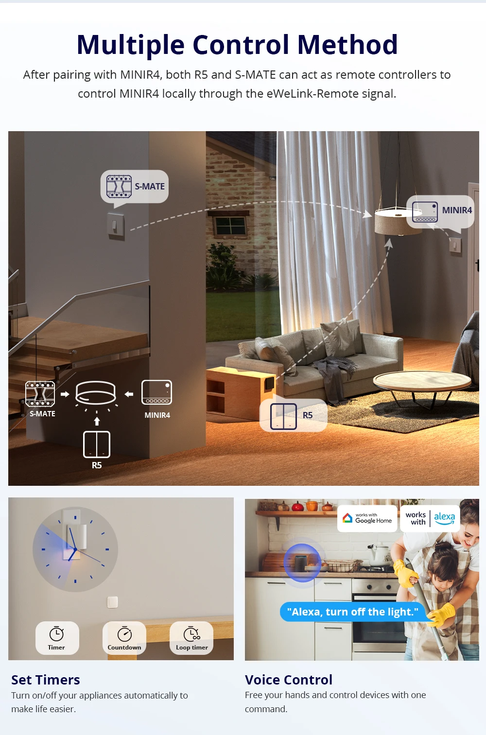 SONOFF Mini R4 Extreme Wifi Smart Switch External Switch Control Detach Relay Mode Smart Home Module Via eWelink Alexa Google thumbnail 5