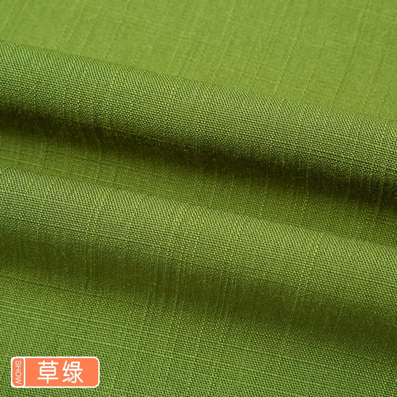 Plain Bamboo Cotton Linen Fabric By The Meter Per for Clothes Skirt Dress Sewing Summer Thin Slub Textile Soft Drape Black White thumbnail 6