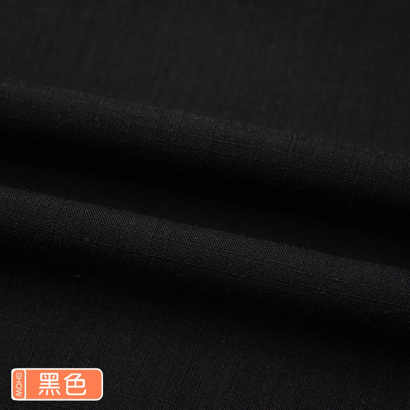 Plain Bamboo Cotton Linen Fabric By The Meter Per for Clothes Skirt Dress Sewing Summer Thin Slub Textile Soft Drape Black White thumbnail 5