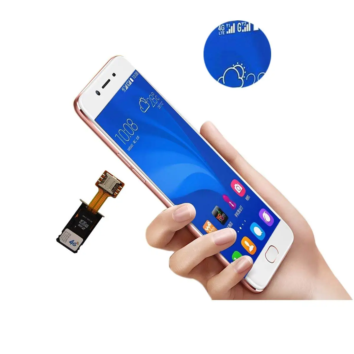 Hybrid Double Dual SIM Card Micro SD Adapter for Android Phone Extender Nano to NAMO For Huawei Hornor MI Samsung etc. thumbnail 5