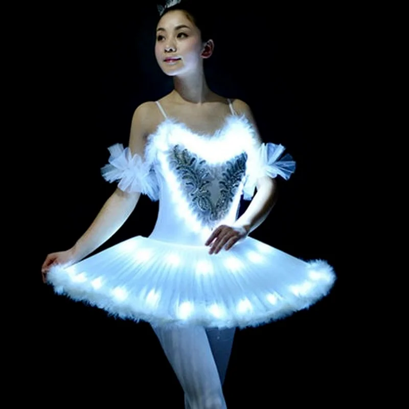Ruoru Tutu Dress Girl Kids Dancewear Adult Led Tutu Stage Costume Girls Children Pancake Tutu Dress Professional Ballerina Dress thumbnail 3