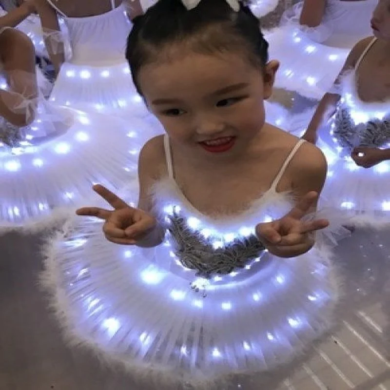 Ruoru Tutu Dress Girl Kids Dancewear Adult Led Tutu Stage Costume Girls Children Pancake Tutu Dress Professional Ballerina Dress thumbnail 2