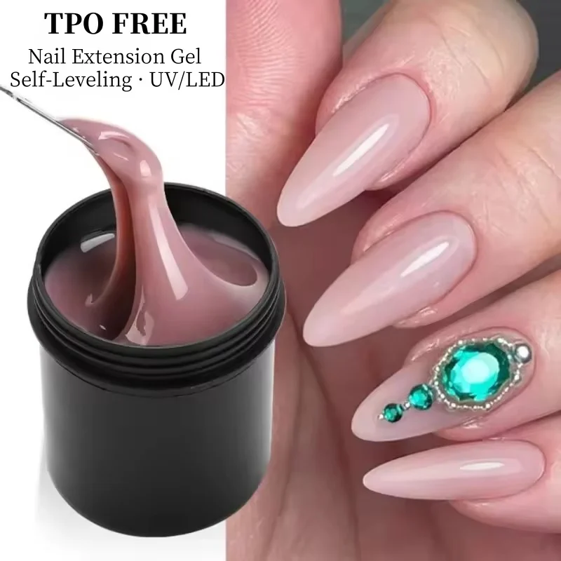 MSHARE Caramel Nude Self Leveling Builder UV Nail Gel TPO Free Low Heat Gel Nail Extension Construction Nude Pink Clear 150ml