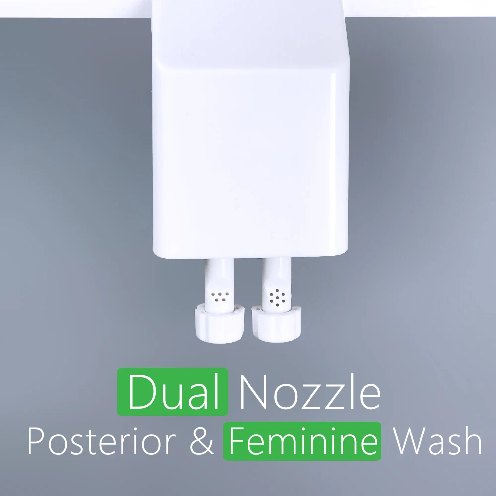Self Cleaning Bidet Toilet Seat Attachment Bidet Sprayer Cleaner Shattaf Butt Wash Dual Nozzle Bidet thumbnail 3
