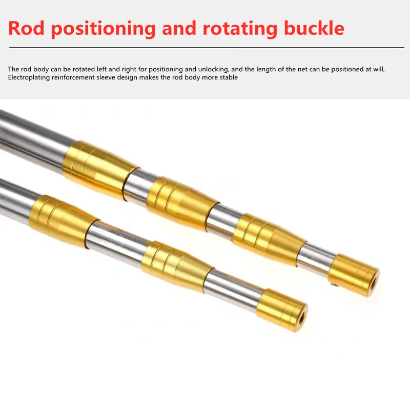 1.5m/1.7m/1.9m/2.1m/2.5m head ring five-claw harpoon spear rod fish dip net telescopic stainless steel outdoor fishing tool thumbnail 6
