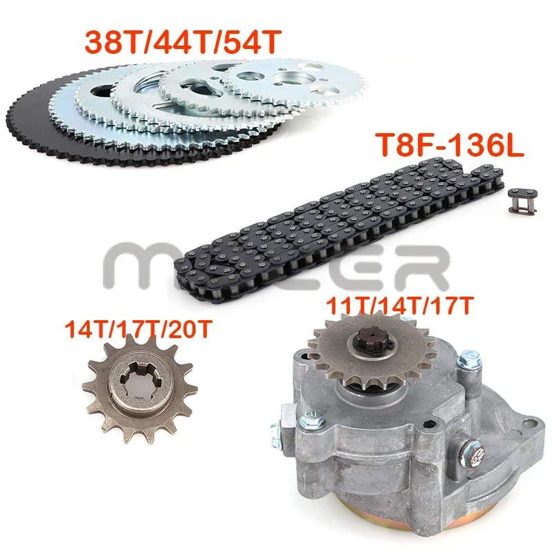 1 Set T8F Clutch Drum Gear Box Sprocket with chain for 33cc-49cc Ty Rod II Go Kart Mini Moto Dirt Bike Scooter Xtreme ATV buggy thumbnail 6