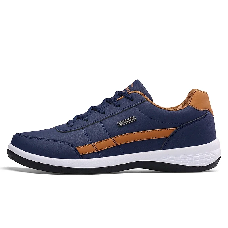 Leather Men Shoes Sneakers Trend Casual Shoe Italian Breathable Leisure Male Sneakers Non-slip Footwear Men Vulcanized Shoes thumbnail 2