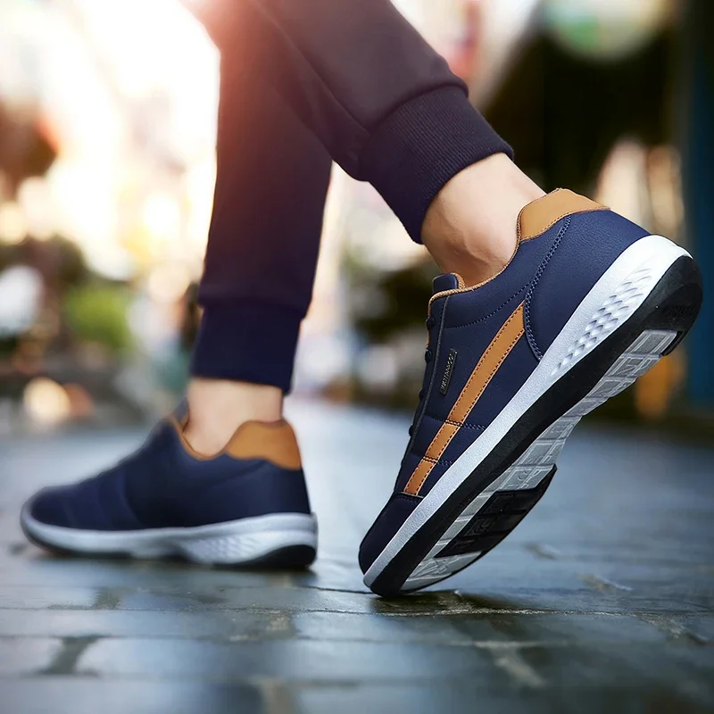 Leather Men Shoes Sneakers Trend Casual Shoe Italian Breathable Leisure Male Sneakers Non-slip Footwear Men Vulcanized Shoes thumbnail 6
