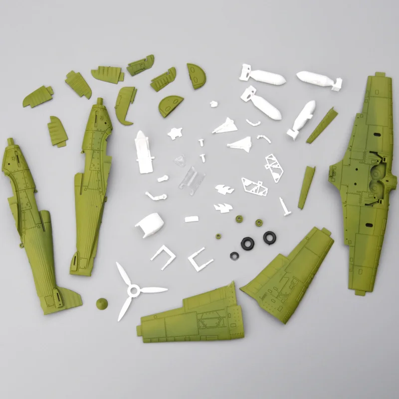 22cm 4D Diy Toys Fighter Assemble Blocks Building Model Airplane Military Model Arms WW2 Germany BF109 UK Hurricane Fighter thumbnail 3