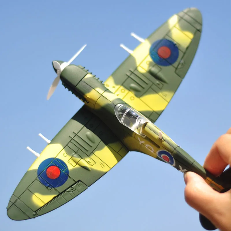 22cm 4D Diy Toys Fighter Assemble Blocks Building Model Airplane Military Model Arms WW2 Germany BF109 UK Hurricane Fighter thumbnail 5