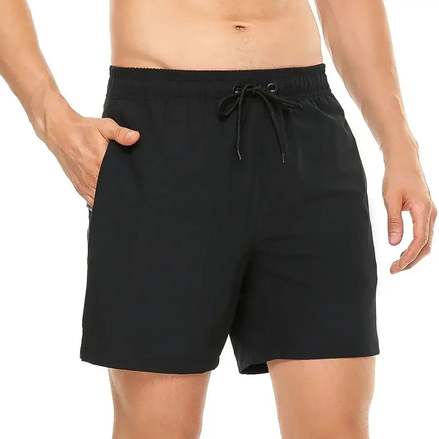 Men's Swim Trunks Quick Dry Beach Shorts, Elastic Closure Swimming Shorts with Zipper Pockets and Mesh Lining thumbnail 3
