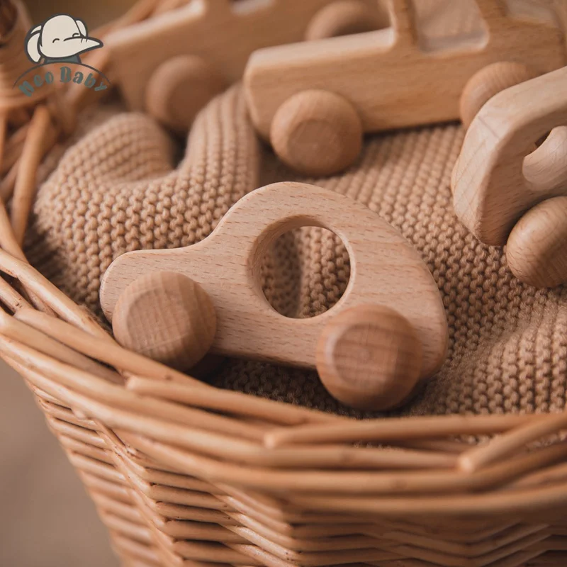 Wooden Child Block For Babies BPA Free Organic Beech Animal Shape Baby Toy Car Montessori Toys Brain Game Handmade Crafts Gifts thumbnail 3