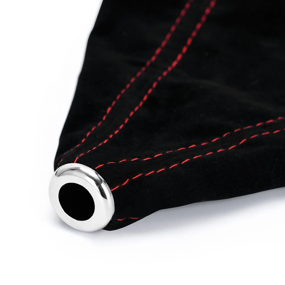 16mm Universal Suede Leather Car Gear Shift Collars Carbon Fiber Auto Car Manual Stick Shifter Knob Gear Shift Boot Cover Gaiter thumbnail 4