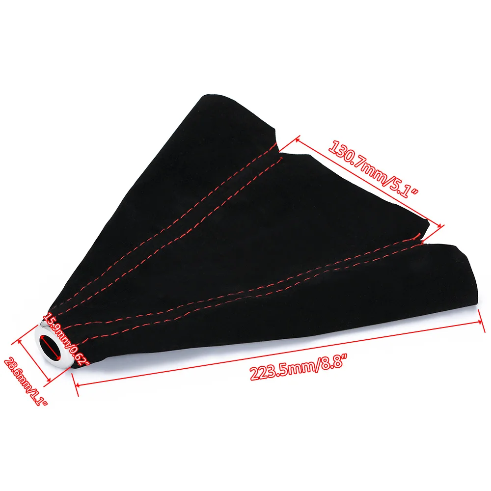 16mm Universal Suede Leather Car Gear Shift Collars Carbon Fiber Auto Car Manual Stick Shifter Knob Gear Shift Boot Cover Gaiter thumbnail 6