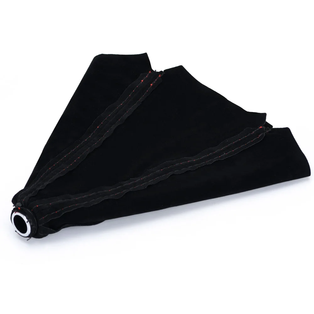 16mm Universal Suede Leather Car Gear Shift Collars Carbon Fiber Auto Car Manual Stick Shifter Knob Gear Shift Boot Cover Gaiter thumbnail 5