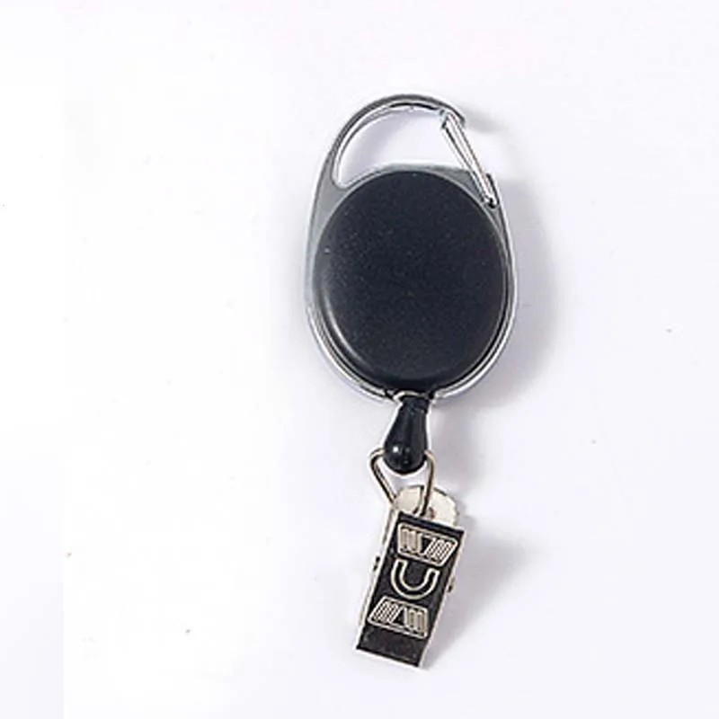 Mulitifunctional Carabiner Lobster Oval Egg Shaped Pull Badge Reel Retractable Keychain ID Card Holder Keyring Key Chain thumbnail 6