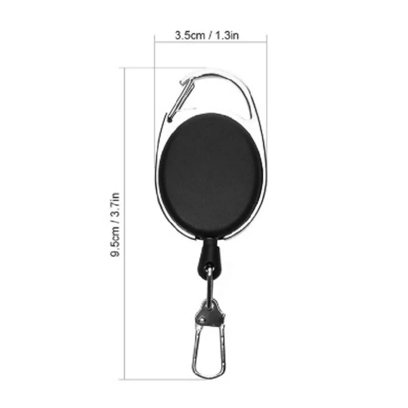 Mulitifunctional Carabiner Lobster Oval Egg Shaped Pull Badge Reel Retractable Keychain ID Card Holder Keyring Key Chain thumbnail 4