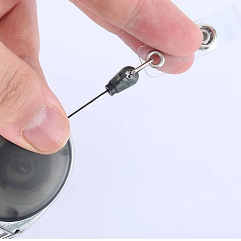 Mulitifunctional Carabiner Lobster Oval Egg Shaped Pull Badge Reel Retractable Keychain ID Card Holder Keyring Key Chain thumbnail 3