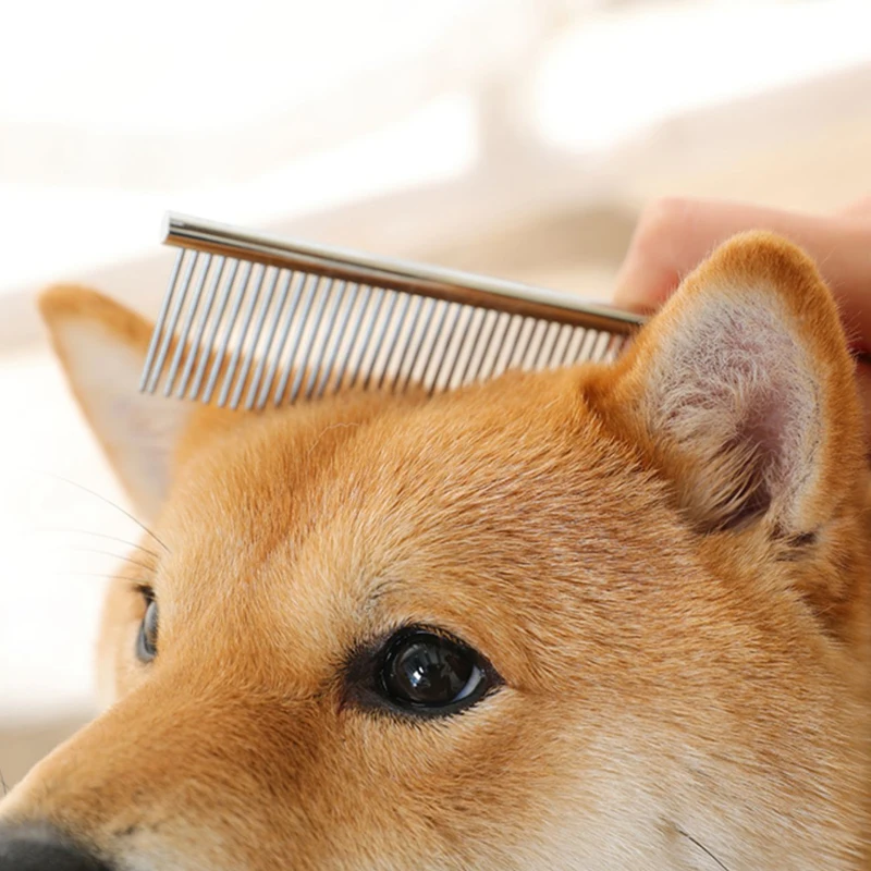 Stainless Steel Dog Comb Long Thick Hair Fur Removal Brush 16/19cm Pets Dog Cat Grooming Dematting Combs for Shaggy Dogs thumbnail 3