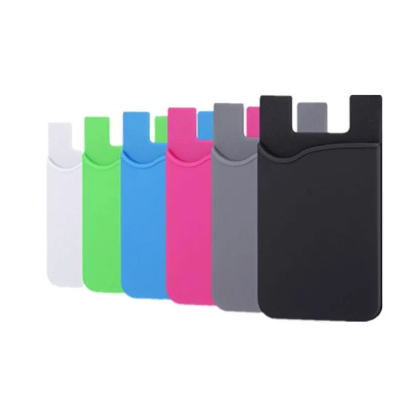 8 Color Adhesive Sticker Mobile Phone Back Cards Wallet Case Credit ID Card Holder Cell Phone Card Holder Pocket 5.8 x 8.8cm thumbnail 5