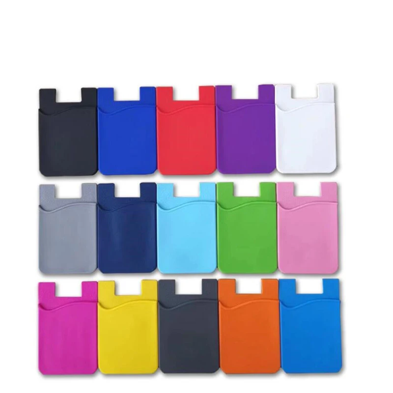 8 Color Adhesive Sticker Mobile Phone Back Cards Wallet Case Credit ID Card Holder Cell Phone Card Holder Pocket 5.8 x 8.8cm thumbnail 2