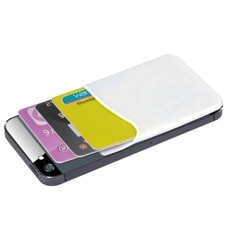 8 Color Adhesive Sticker Mobile Phone Back Cards Wallet Case Credit ID Card Holder Cell Phone Card Holder Pocket 5.8 x 8.8cm thumbnail 4